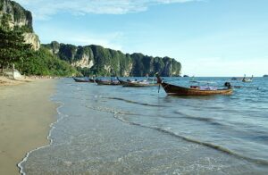 Ao Nang is located on the Andaman coast of Thailand. It is a famous beautiful beach in Krabi province.