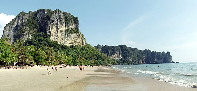 Ao Nang is located on the Andaman coast of Thailand. It is a famous beautiful beach in Krabi province. 
