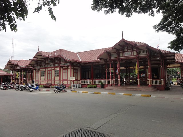 Hua Hin Railway Station, nestled in the charming coastal town of Hua Hin, Thailand, 