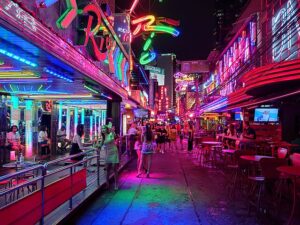 "Cowboy Street" is a famous and nightlife area. Located in the heart of Bangkok.