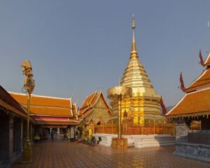 Wat Phra That Doi Suthep A beautiful temple located on the top of Doi Suthep mountain.